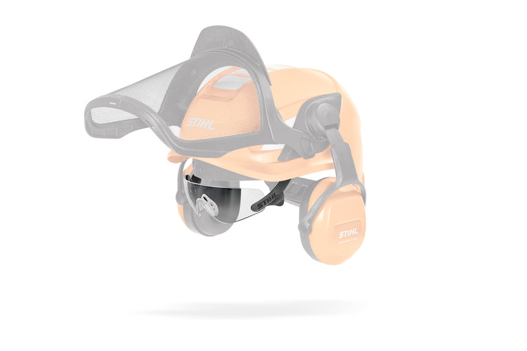 Integrierte Helmbrille transparent