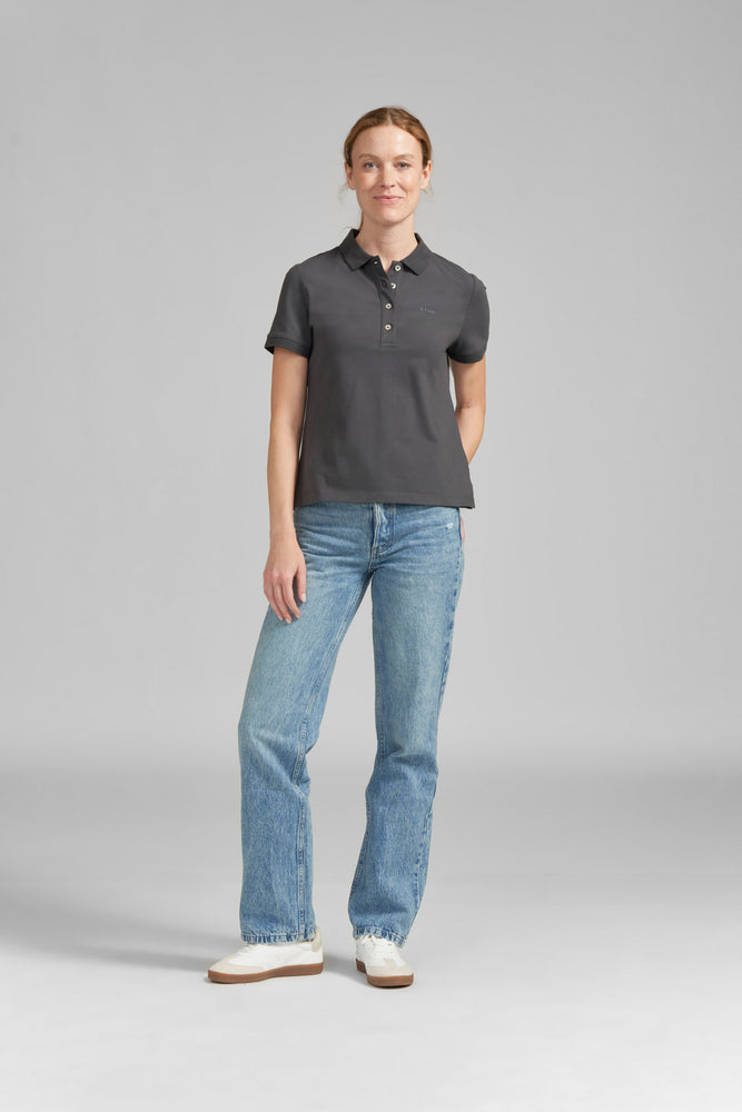 Poloshirt Gr. L Damen BASIC GREY