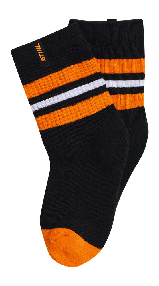 Kindersocken Gr. 34-36 3er Set STRIPES Schwarz / Weiß/ Grau