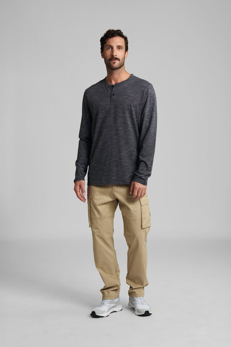 Langarmshirt Gr. M HENLEY Grau